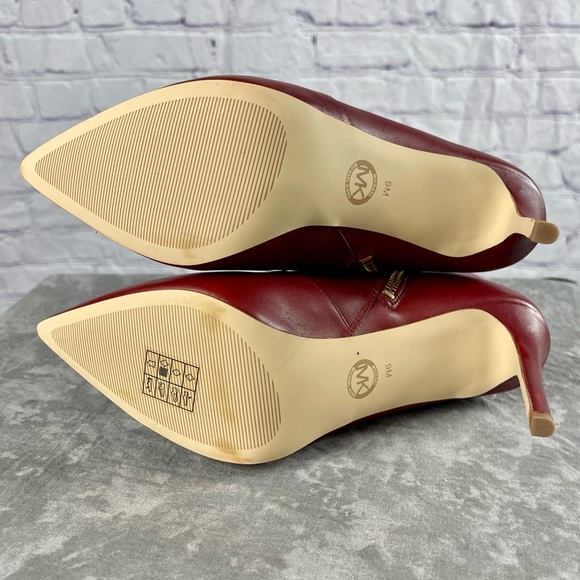 Brand New Michael Michael Kors Red Leather Rue Leather stiletto Booties 9M - Picture 9 of 14